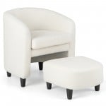 Velvet Chair with Ottoman [Space-saving Design]