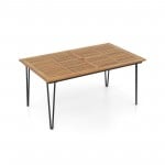 Wood Tabletop & Metal Leg for 6 People