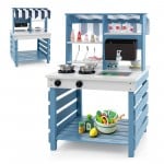 Double-sided Play Kitchen with Water Storage Basket