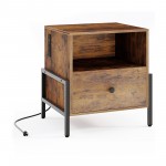 Nightstand with Charging Station and Drawer