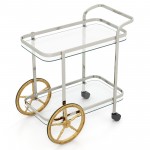 2-Tier Tempered Glass Bar Cart