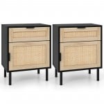 Rattan Nightstand Set