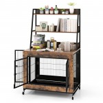 [Mobile] Flip-up Top / Lockable Doors / 2-Tier Shelf / with tray
