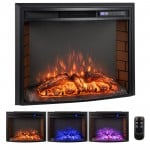 27 Inch Curved Recessed Electric Fireplace