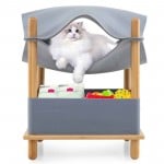 2-Tier Wooden Cat House