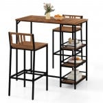 3 Pieces Outdoor Wood Bar Set