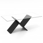 47 Inch Rectangle Glass Coffee Table