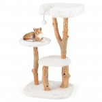 3-Tier solid wood cat climbing frame