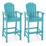 Set of 2 Counter Height Outdoor HDPE Bar Stool