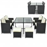 Black Rattan Set