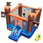 Pirate-Themed Inflatable Bounce Castle with 735W Blower