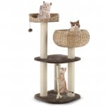 41 Inch Rattan Cat Tree