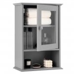 [20-In H] Glass Door Cabinet with Open Shelf
