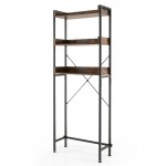 3-Tier Open Shelves & Top Hooks & Adjustable Bottom Bar