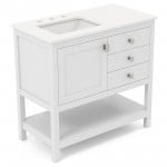 34 Inch H with Bottom Shelf & 2 Drawers