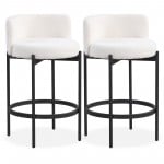 Luxurious Sherpa Fabric Bar Stool