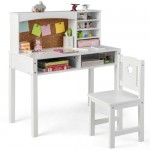 Writing Desk and Chair Set & Hutch & Bulletin Board