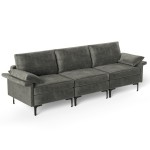 3-Seat Sofa Sectional with Metal Legs