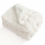 Luxury Fuzzy Plush Rabbit Fur Bubble Blanket