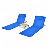 3 Pieces Beach Lounge Chair Mat Set