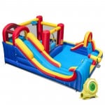 7-in-1 Long Slide Bounce Castle with 950W Blower