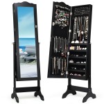 Mirrored Lockable Jewelry Cabinet