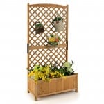 Single Planter 35.5 x 17.5 x 71 Inch Diamond Trellis