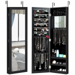 Wall Door Mounted Mirrored Jewelry Cabinet