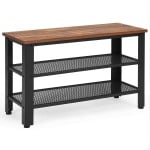 3-Tier Industrial Shoe Rack Bench