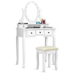 5 Drawers Vanity Table Stool Set