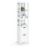 [57 Inch H] 3-Tier Shelf & 2 Remvable Drawers