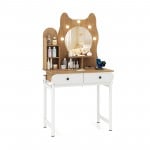 Small Vanity Desk with Mirror and Lights