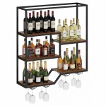 with Bottle Display Shelf and Glass Holder