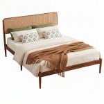 Rattan Brown Bed Frame
