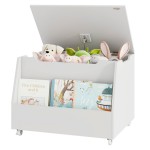 with Bookshelf and Lockable Wheels