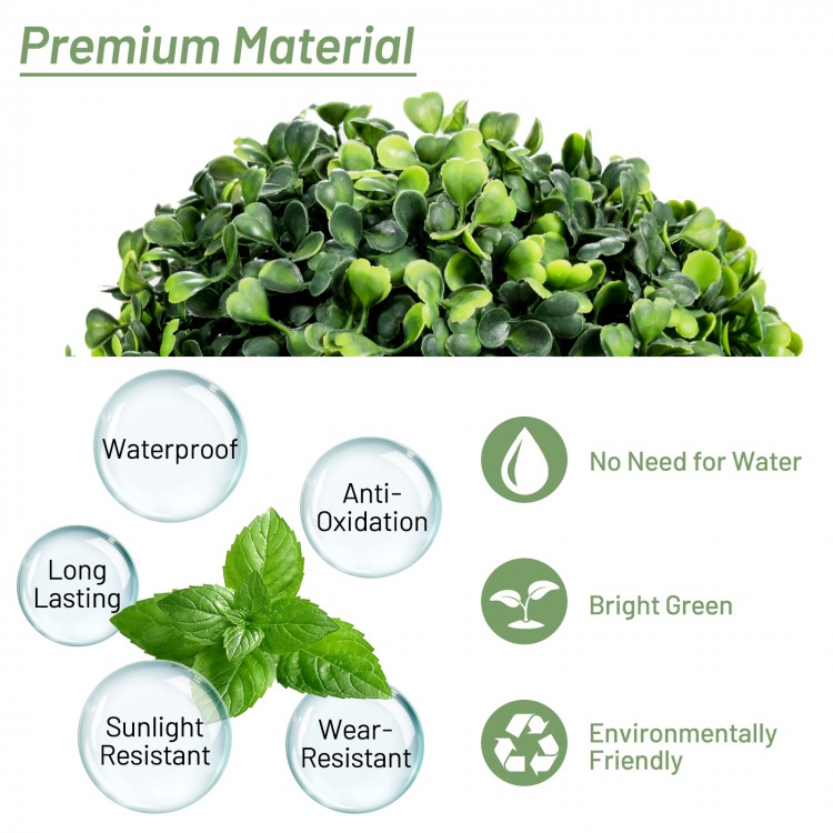 30-inch artificial topiary triple ball tree with vibrant green PE leaves, UV and water-resistant for indoor and outdoor.