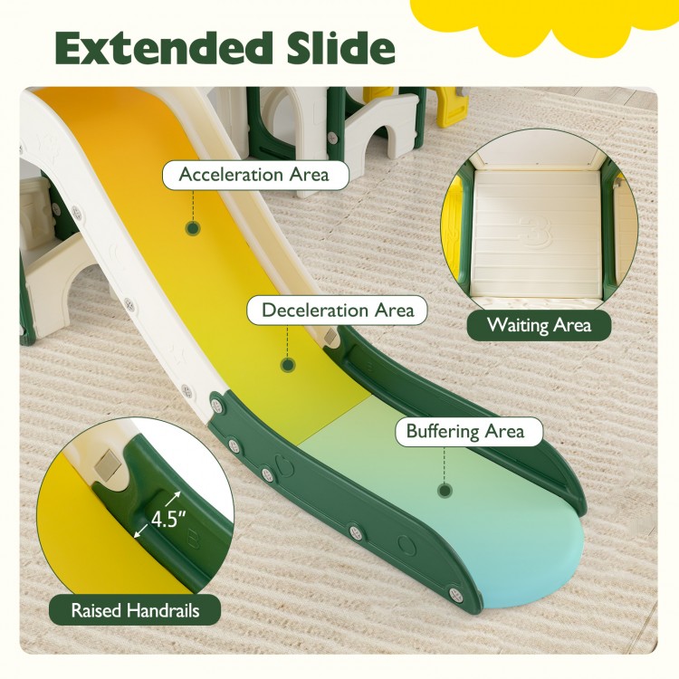 10 in 1 Toddler Slide Set Kids Slide and Climber Playset Indoor Playground - Gallery View 7 of 11