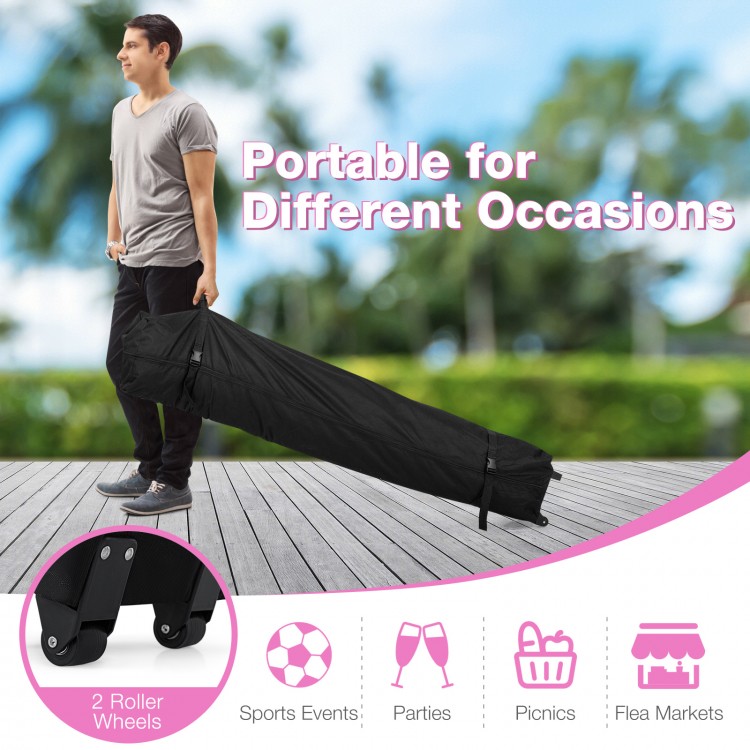 Wheeled storage bag for the 10 x 10 FT outdoor pop-up canopy tent, ideal for sports events, parties, and picnics.