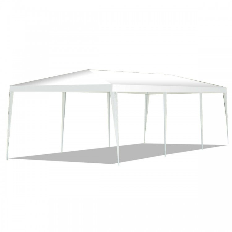 10 x 30 feet gazebo canopy tent with a sturdy powder-coated steel frame, ideal for outdoor parties and events.