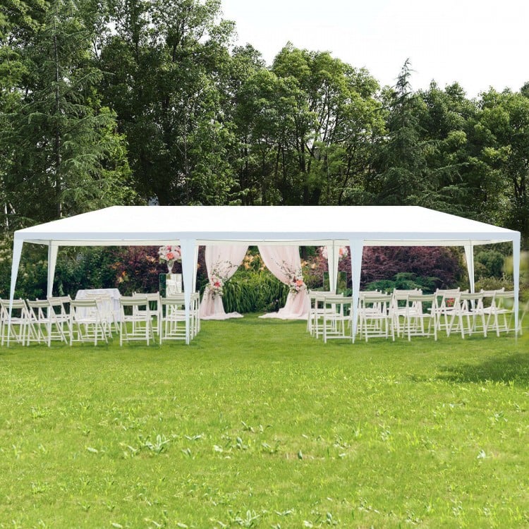 Large 10 x 30 feet gazebo canopy tent with sturdy steel frame, ideal for outdoor parties and events.