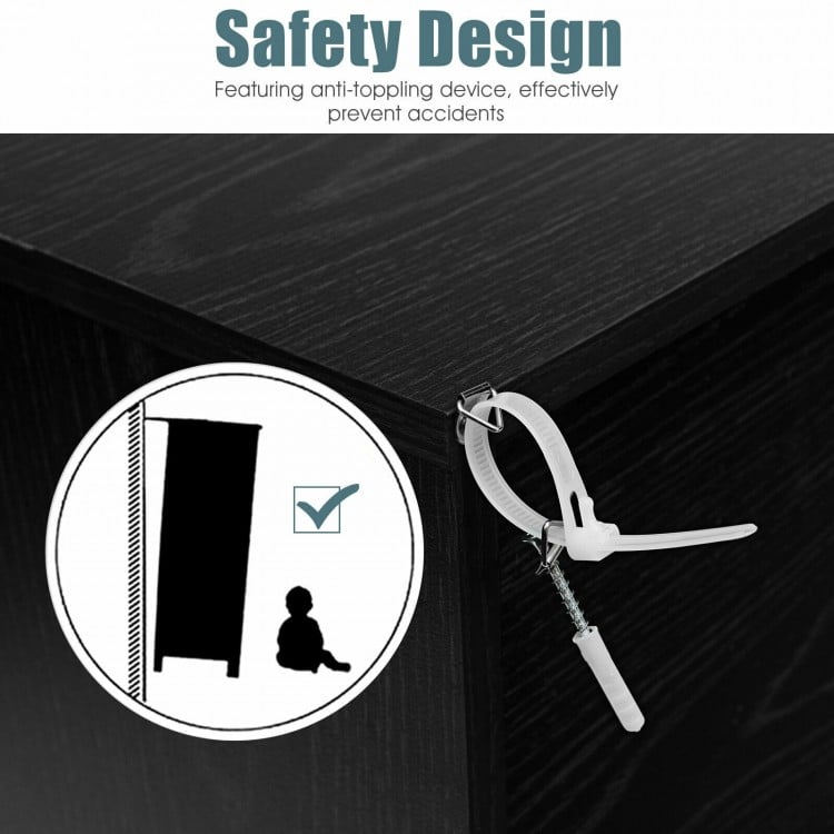 Close-up of the anti-tilt device on the 2-drawer lateral file cabinet, ensuring safety and stability for home or office.