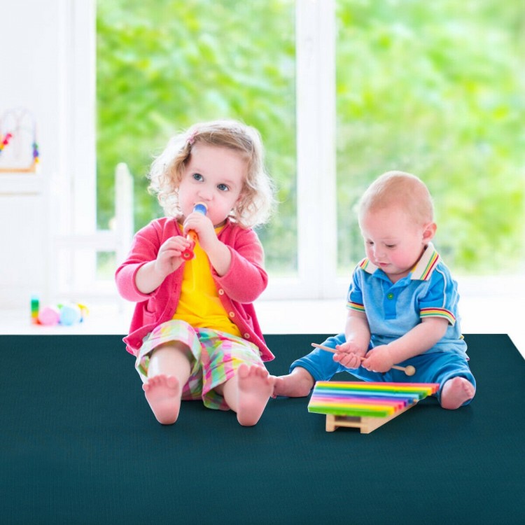 Navy workout yoga mat with double-sided anti-skid design, perfect for exercise, baby crawling, or picnics.