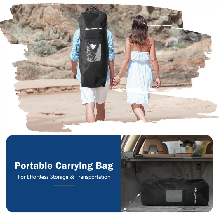 Portable carrying bag for inflatable stand-up paddle board, designed for effortless storage and transportation.