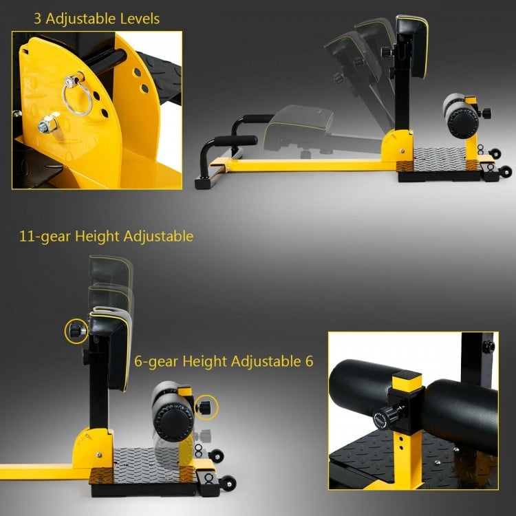 Adjustable height mechanism of the 8-in-1 multifunctional home gym squat fitness equipment for versatile workouts.