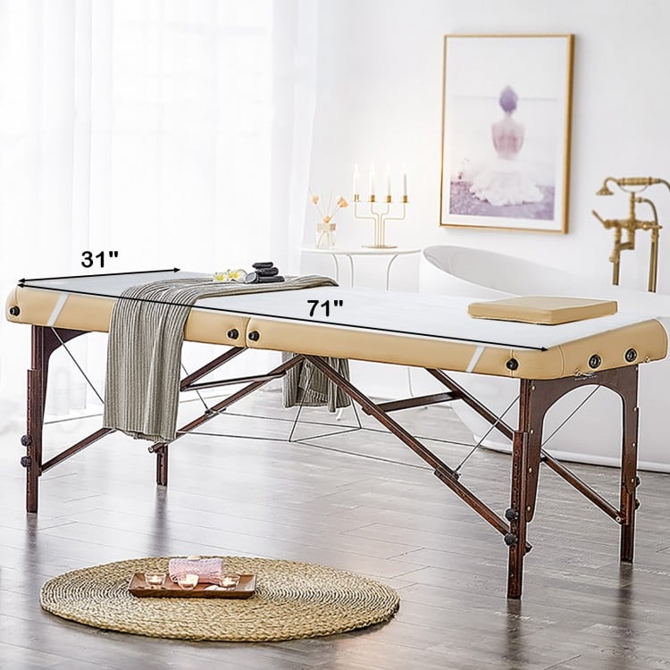 Massage bed warmer heating pad, 71 x 31 inches, with digital controller and 5 heat settings for comfortable use.