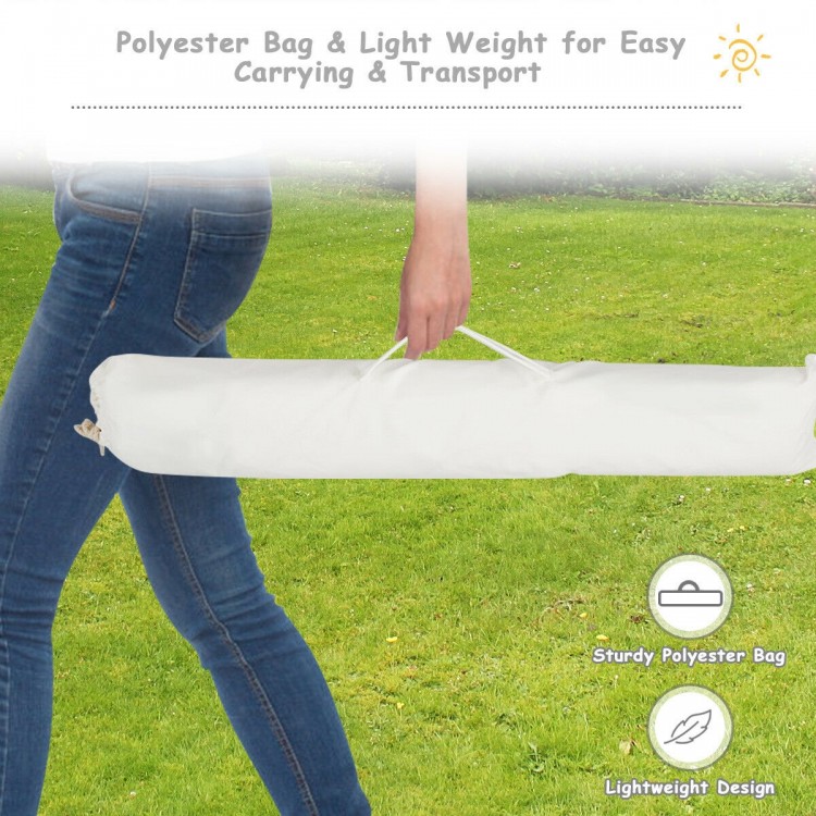 Portable cotton kids' play tent in a sturdy polyester bag, lightweight design for easy carrying and transport.