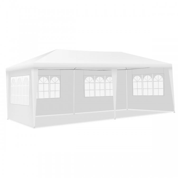 10 x 20 feet outdoor party canopy tent with removable walls, made of durable waterproof PE fabric for events.