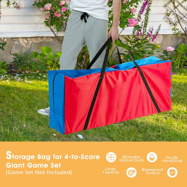Large capacity carrying bag for 4-to-Score Giant Game Set in blue and red, featuring durable zipper and ergonomic.