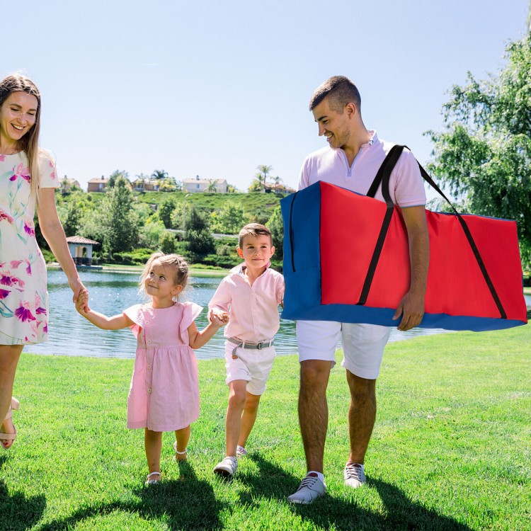 Carrying bag for 4-to-Score Giant Game Set, featuring durable zipper and ergonomic handle, ideal for outdoor transport.