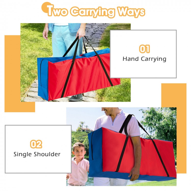 Carrying bag for 4-to-Score game set, featuring ergonomic handles and shoulder straps for easy transport.